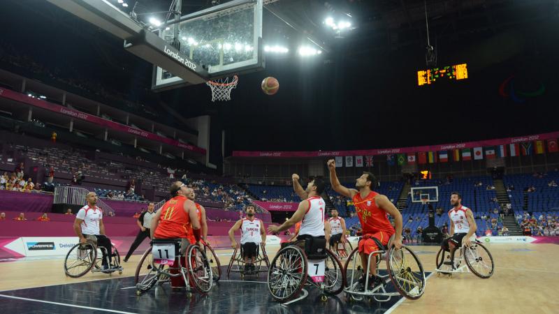 Turkey vs Spain Men playing Wheelchair Basketball