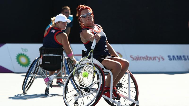 The british doubles team (Shuker/Whiley) plays at the London 2012 Paralympic Games
