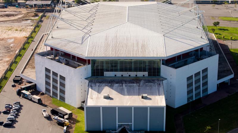An aerial picture of Rio Olympic Arena