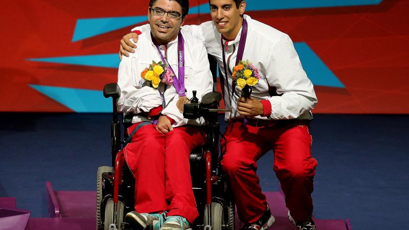 Jose Macedo at the victory ceremony