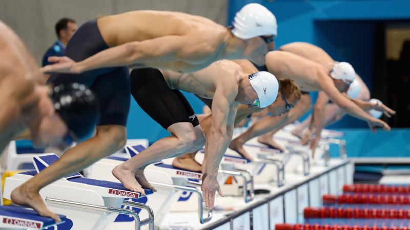 Daniel Sharp of New Zealand competes in the Men&#039;s 50m Freestyle S13 heats at the London 2012 Paralympic Games 