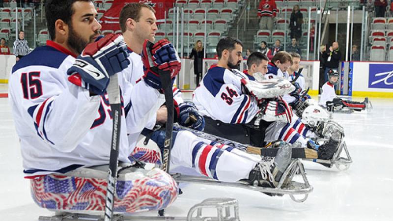 USA's ice sledge hockey team