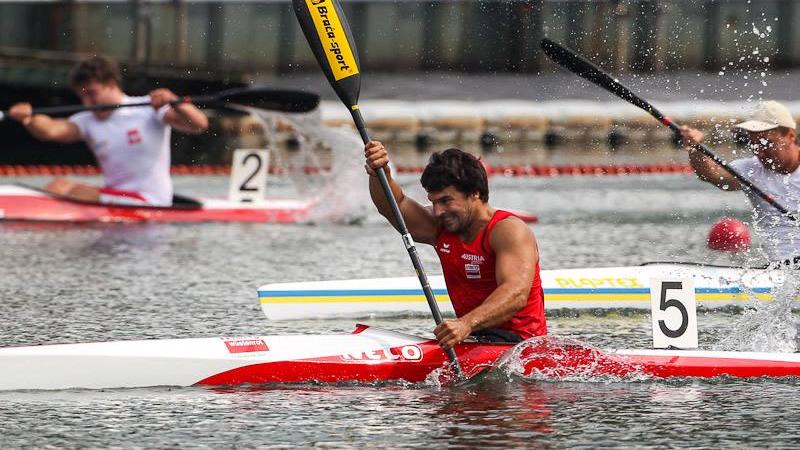 Austria's Mendy Swoboda won his second world title in the para-canoe K1 men’s 200m TA event.