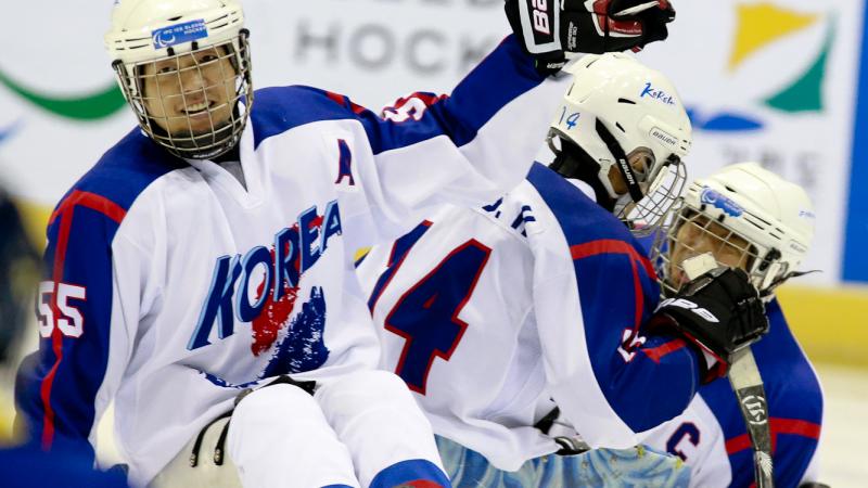 South Korea ice sledge hockey team