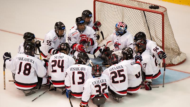 Japan's ice sledge hockey team