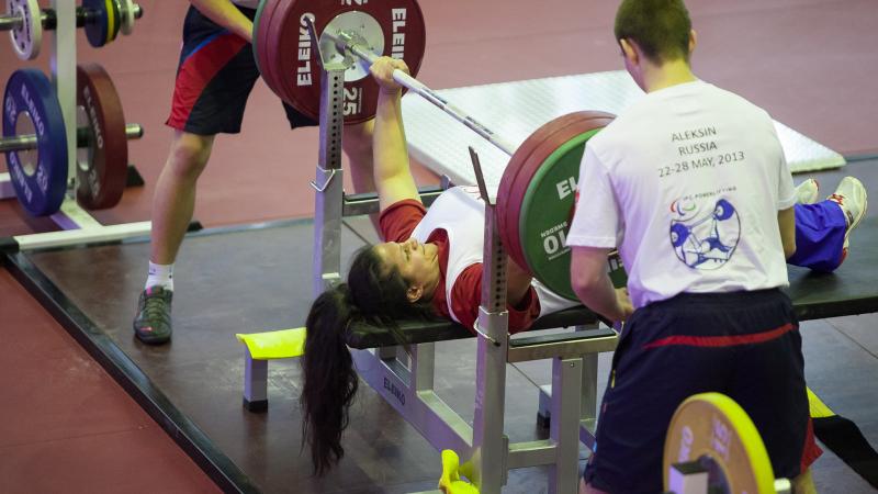 Souhad Ghazouani from France wins gold at the 2013 IPC Powerlifting Open European Championships