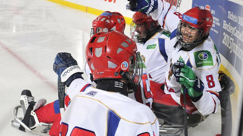 Russia's ice sledge hockey team