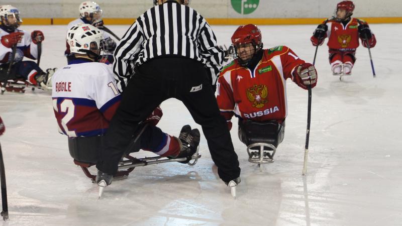 Russia vs. Norway ice sledge hockey