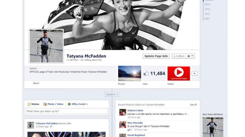 Tatyana McFadden Facebook screenshot