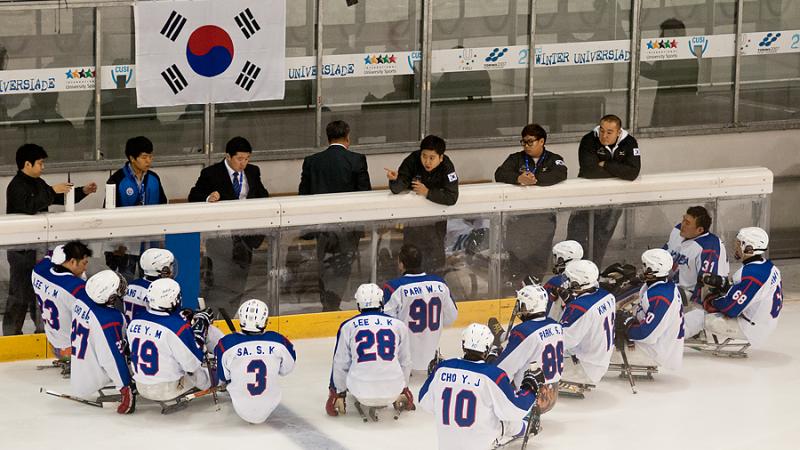 South Korea's ice sledge hockey team