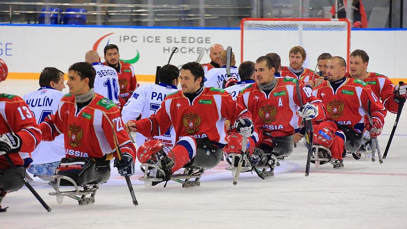 Russia's ice sledge hockey team