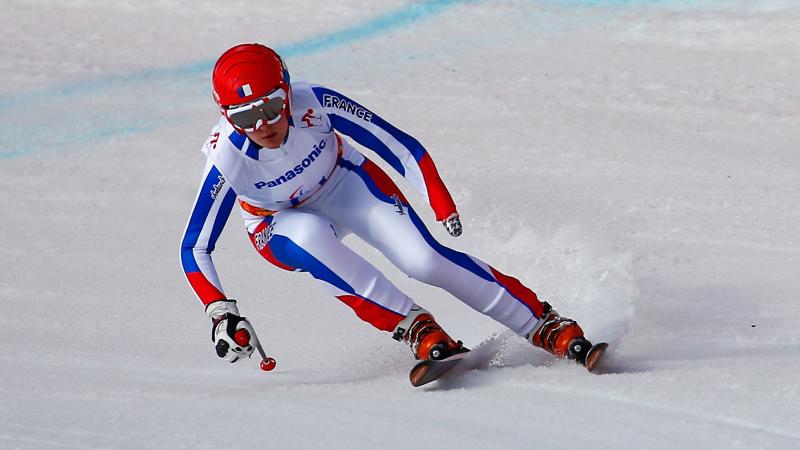  Marie Bochet of France competes in theWomen's Downhill Standing during day one of Sochi 2014 Paralympic Winter Games 