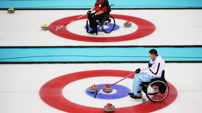 Slovakia and Canada wheelchair curling
