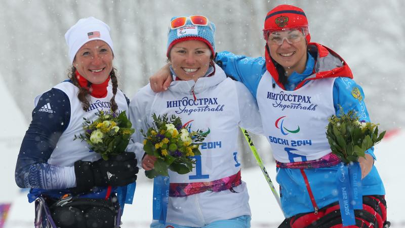 Tatyana McFadden, Mariann Marthinsen and Marta Zaynullina