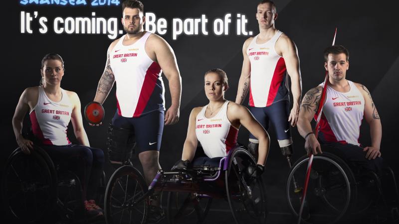 British stars Josie Pearson, Aled Davies, Hannah Cockroft, Richard Whitehead and Nathan Stephens get behind Swansea 2014.