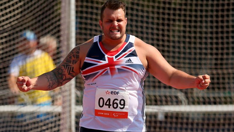 Aled Davies celebrates