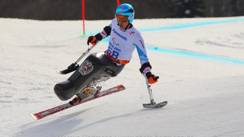 Roman Rabl of Austria competes at the Sochi 2014 Winter Paralympic Games.