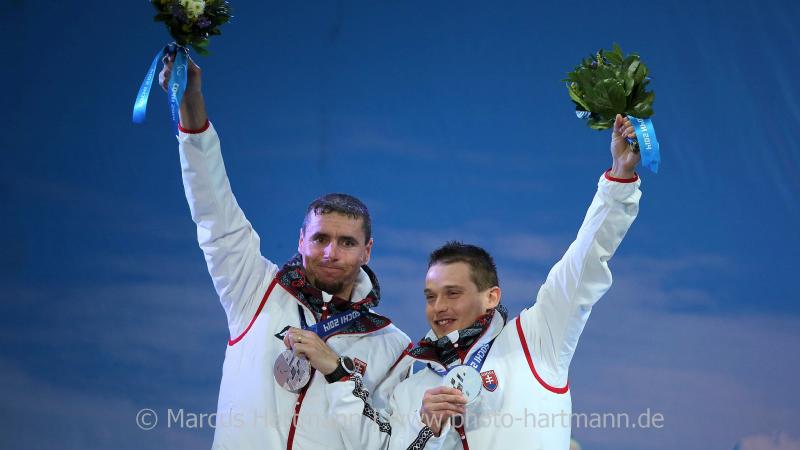 Sochi 2014 Paralympic Games - Alpine Skiing Medal Ceremony Miroslav Haraus, Slovakia silver medalist