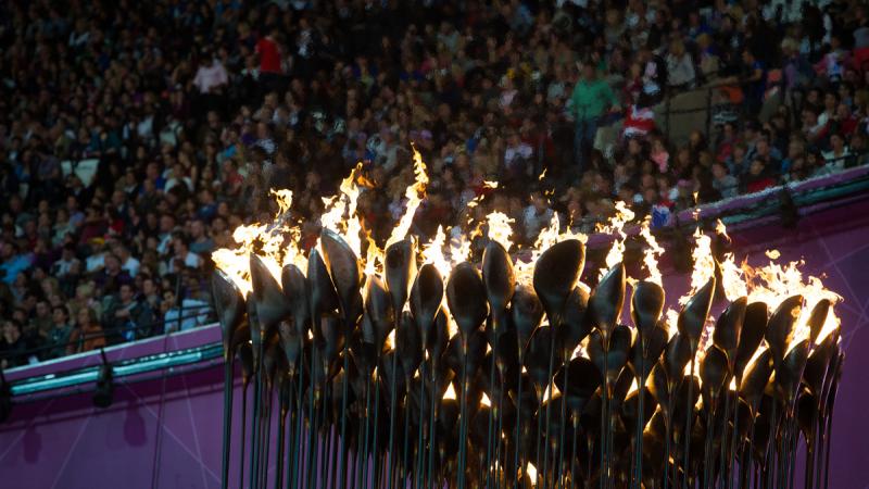 A picture of the flame at the London 2012 Paralympic Games.