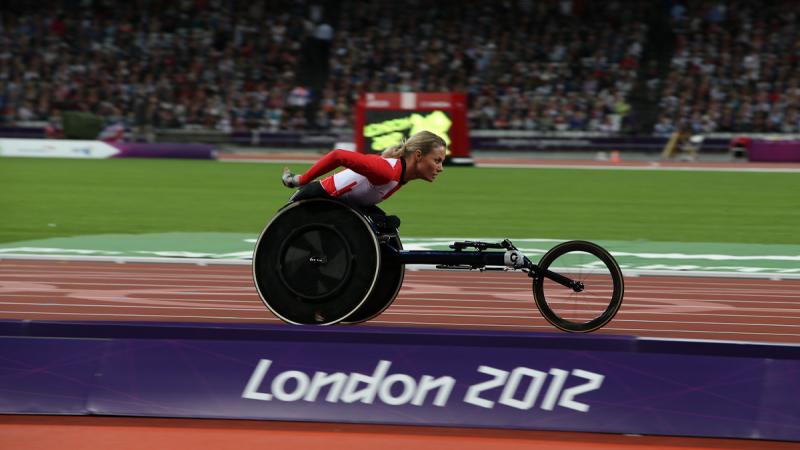 Edith Wolf-Hunkeler of Switzerland competes at the London 2012 Paralympic Games