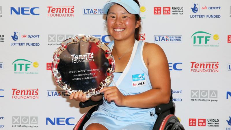 Japan's Yui Kamiji took the 2014 title after beating Aniek van Koot of the Netherlands 6-3, 2-6, 6-4.