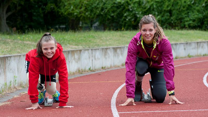 Molly Hopkins Marlou van Rhijn at 2014 IPC Athletics Grand Prix Berlin