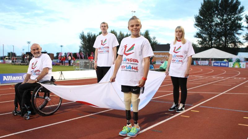 Swansea 2014 ambassadors at Opening Ceremony