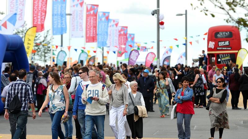 crowds during the National Paralympic Day at the Olympic Park