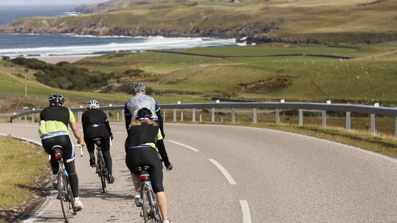 Cyclists tackle the 969 mile route from Land's End to John O'Groats to raise money for the British Paralympic Association.