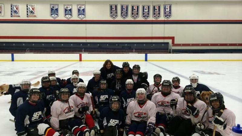 Team USA ice sledge hockey players