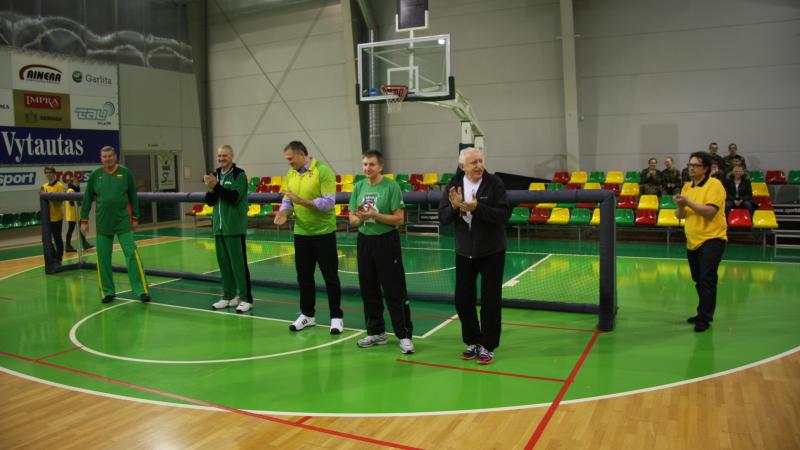 Famous Lithuanians try goalball ahead of July’s Euros