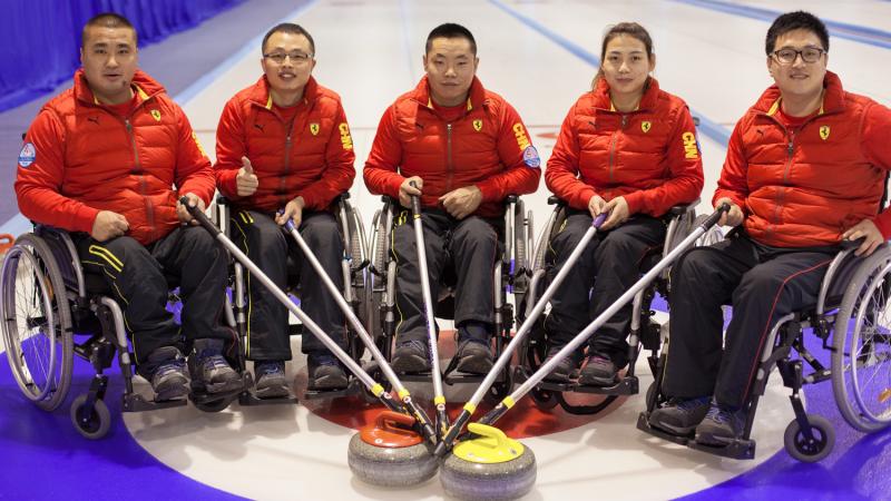 Chinese wheelchair curling team at the World Wheelchair Curling Championship 2015 in Lohja, Finland