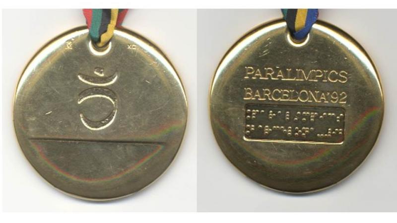 The medals of the Barcelona 1992 Paralympic Games