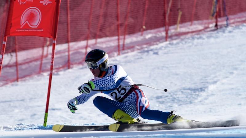 Russia's Alexey Bugaev won downhill in the men's standing at Panorama 2015.