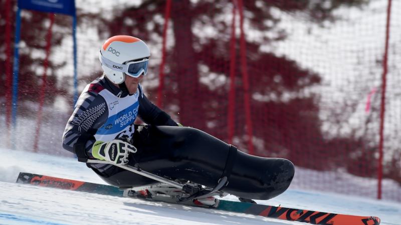 New Zealand's Corey Peters won his first world titles at the 2015 IPC Alpine Skiing World Championships.