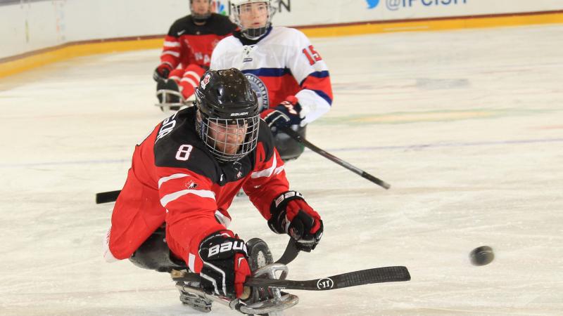 Tyler McGregor races after the puck in Canada's preliminary round game against Norway at Buffalo 2015.