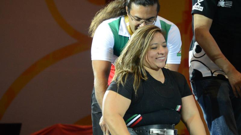 Amalia Perez of Mexico sets new world record at the 2015 IPC Powerlifting Open Americas Championships.