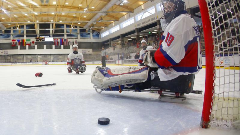 Kjell Christian Hamar at the 2015 IPC Ice Sledge Hockey World Championships A-Pool in Buffalo, USA.