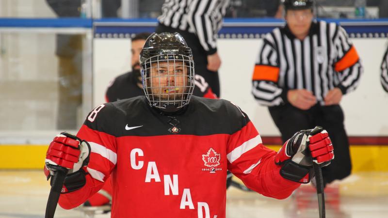 USA v Canada at the Harborcenter in Buffalo, NY. May 3, 2015. Gold Medal Game - 2015 IPC Ice Sledge Hockey World Championships A-Pool. Photo by Bill Wippert