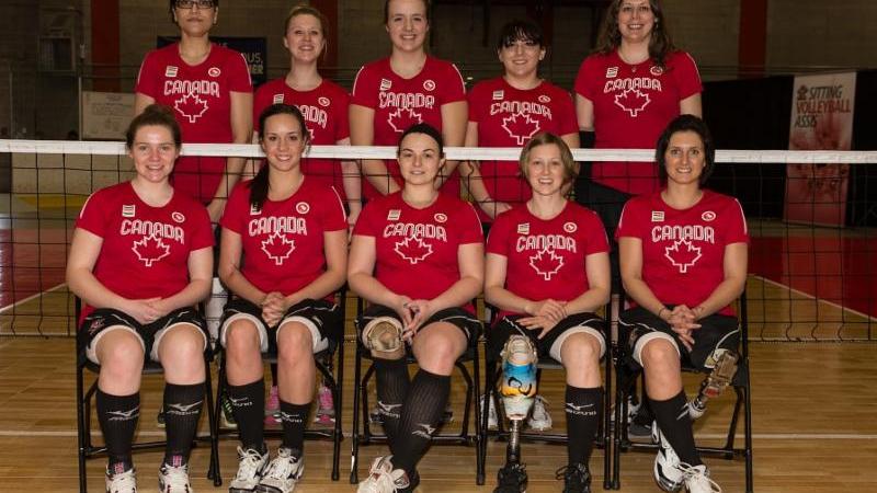 The Canadian women's sitting volleyball team.