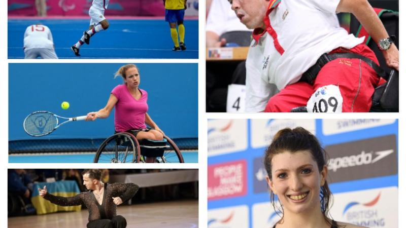 Collage of five athlete pictures