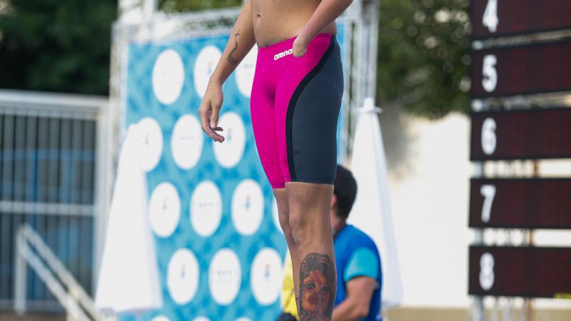 Ruiter Antonio Goncalves Silva of Brazil competes in the Men's 50 meters freestyle final at Ibirapuera Sports Complex during day two of the Caixa Loterias 2015 Paralympics Athletics and Swimming Open Championships on April 24, 2015 in Sao Paulo, Brazil.