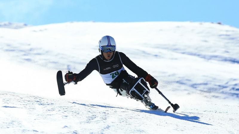 Sang Min Han of Korea on course for gold in today's IPCAS adaptive racing at Audi quattro Winter Games NZ.
