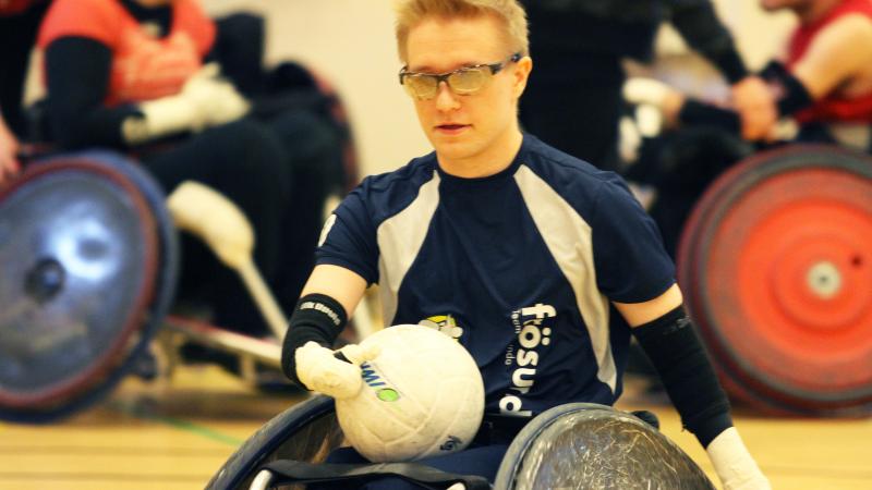 Finland wheelchair rugby player competing 