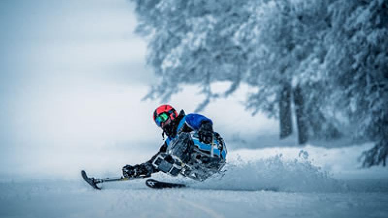 Sit skier on the slope