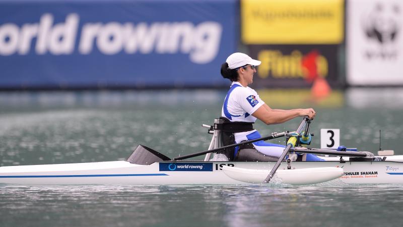 Woman in rowing boat