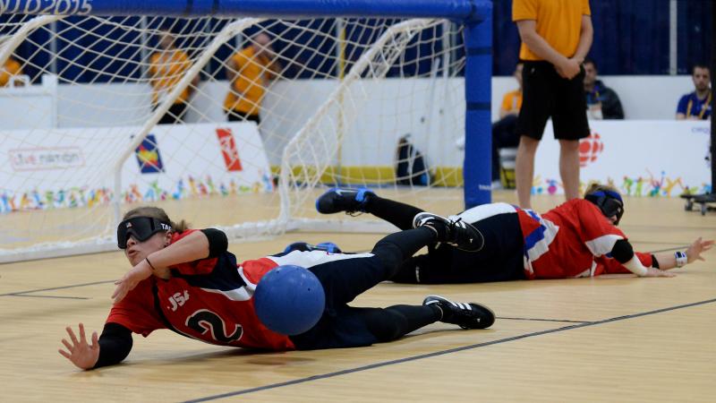 Goalball women's gold medal game between USA and Brazil at the Toronto 2015 Parapan American Games.