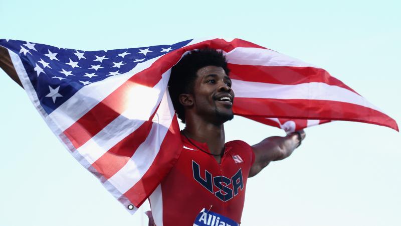 Upper body of a man celebrating