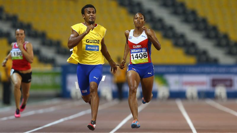 Woman crossing a finish live