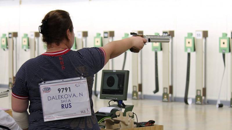 Dalekova Andrey Lebedinskiy at IPC Shooting World Cup in Fort Benning, USA.